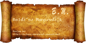 Belász Manszvét névjegykártya